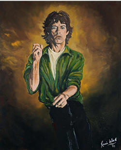 ronnie wood Original Oil on Canvas Mick II 1989