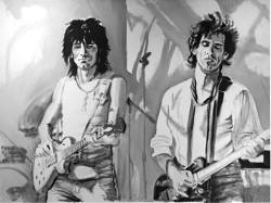 ronnie wood Original Oil on Canvas Philadelphia 1981 1991
